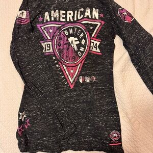 American FighterLong Sleeve Tee - Black and Pink